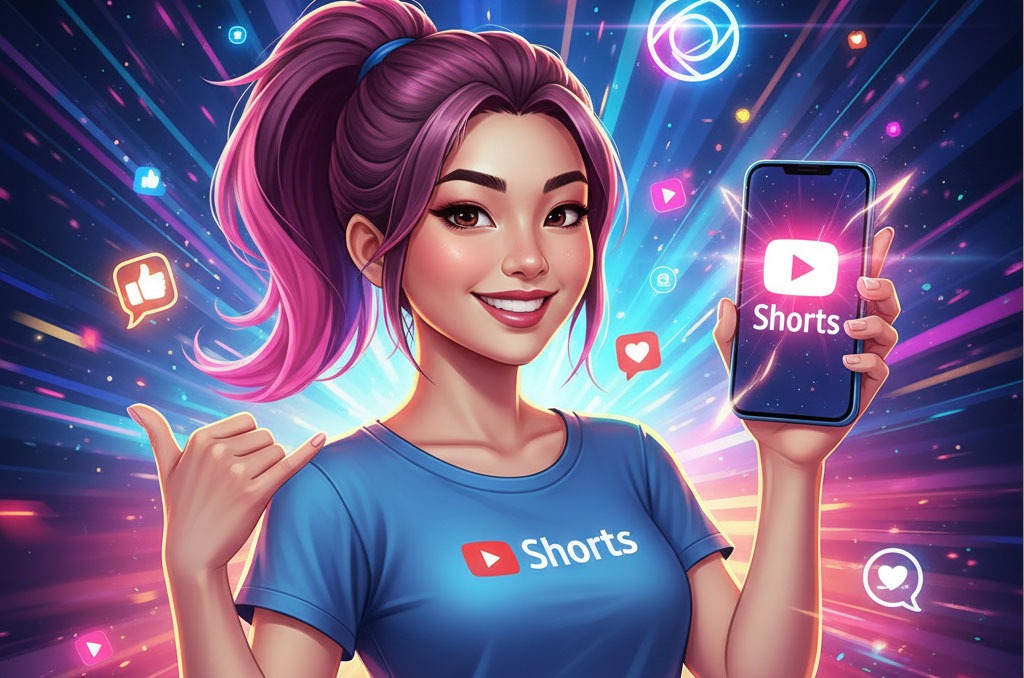 content creator holding a smartphone